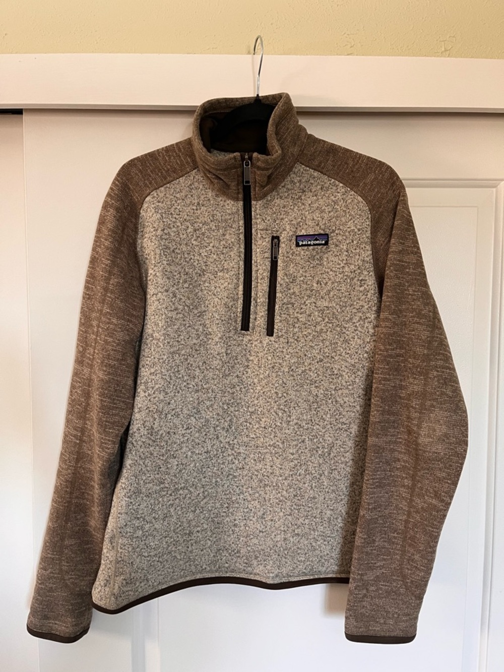 Patagonia Half-Zip Fleece Pullover - Taupe & Cream